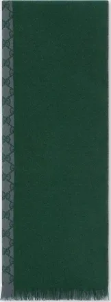 Gucci GG Wool Jacquard Scarf, Grey, Wool