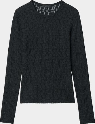 Rag & Bone Bardot Lace Long-Sleeve Top