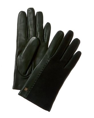 Bruno Magli Cashmere-Lined Suede & Leather Gloves
