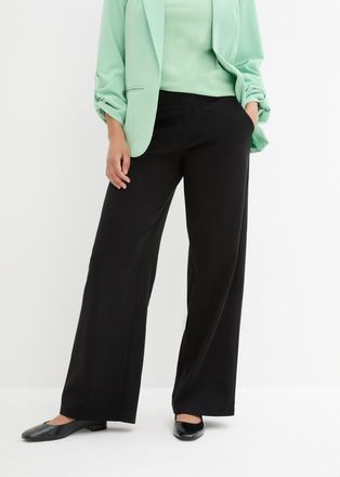 Bonprix Anzughose BONPRIX, Damen, Gr. 56/58 (XXXL), N-Gr, schwarz, Obermaterial: 70% Polyester, 25% Viskose, 5% Elasthan, loose fit, Hosen Anzughose, aus Poly