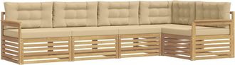 vidaXL Conjunto De Sof&aacute;s De Exterior 6 Uds. Y Beige Poli&eacute;ster Vidaxl
