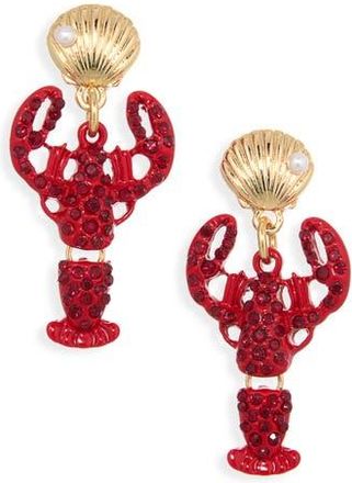 Leith Shell Lobster Drop Earrings in Red Multi- Gold at Nordstrom Rack