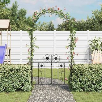 Berkfield Home Elegant Garden Arch Door in Black