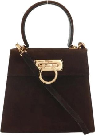 Ferragamo Pre-owned Handbags, female, Brown, Size: ONE SIZE Pre-owned Handbag