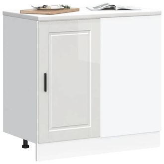 Berkfield Home Kitchen Base Cabinet Porto High Gloss White Engineered Wood