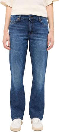 Mustang Straight-Jeans MUSTANG Damen Style Crosby Relaxed Straight, Damen, Gr. 27, L&auml;nge 34, blau (782 mittelblau), Denim/Jeans, 99% Baumwolle, 1% Elasthan, u