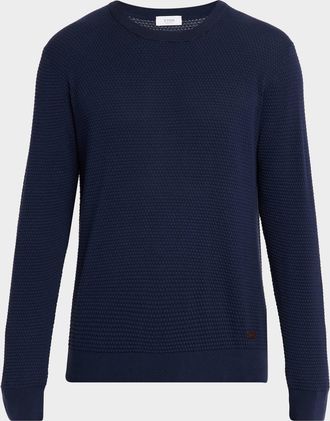 Eton Men & apos;s Structured Knit Crewneck Sweater