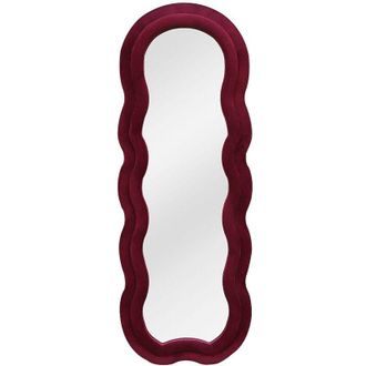Vente-Unique Specchio organico L. 60 x H. 160 cm in Velluto Bordeaux - LINOA