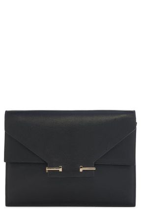 Tom Ford Double T Leather Shoulder Bag in Black at Nordstrom