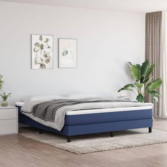 vidaXL Estructura De Cama Con Somier Tela Azul 180x200 Cm Vidaxl