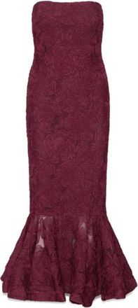 Rotate Ruched Midi Jurk - Dames - Feestkleedjes - Bruin - M - Leer - Kleedjes