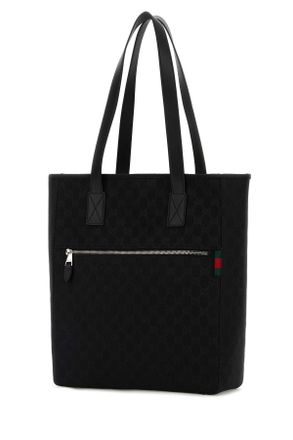 Gucci Mens Gg Fabric Shopping Bag Blk-Blk-Vrv Borse A Mano Blk/blk/vrv