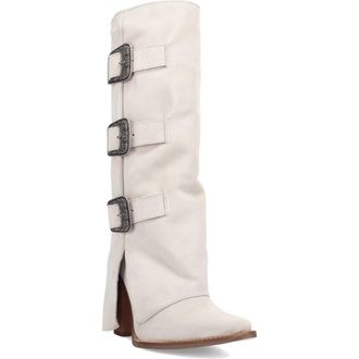 Dingo Buckle Bunny Knee High Western Boot in White at Nordstrom, Size 9.5