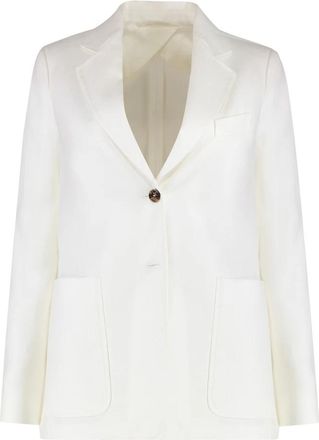 Max Mara Guglia Linnen Blazer - Dames - Blazers - Wit - XS - Linnen - Jassen