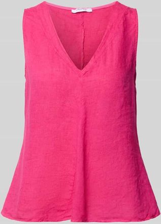 Zabaione Blusentop aus Leinen Modell Lu44cia in Pink, Gr&ouml;&szlig;e XL