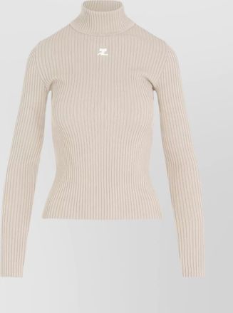 Courr&egrave;ges ribbed turtleneck knit jumper