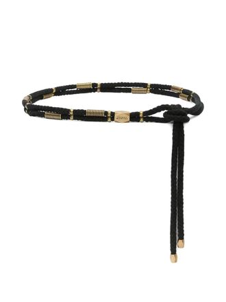Isabel Marant Sayka beaded belt - women - Cotton/Brass/Zamak - OS - Black