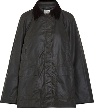 Toteme Corduroy-trimmed Waxed Cotton Jacket - Dark Green - 32 (UK4 / Xxs)