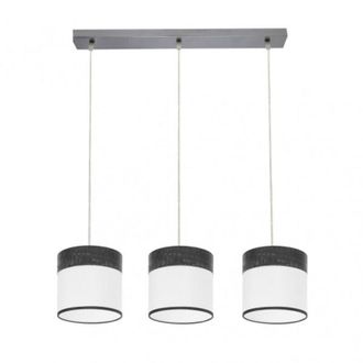 Fabrilamp Regleta Cloe 3xe27 Cromo/blanca-madera Negra Regx60x16 Cm