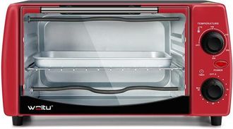 Woltu Woltu Mini Forno Elettrico 12l 800w Girarrosto Potenza Timer Fornetto Piccolo Rosso