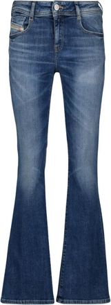 Diesel Flare Blauwe Gewassen Katoenen Jeans - Dames - Flared Jeans - Blauw - W26 L30 - Katoen - Jeans