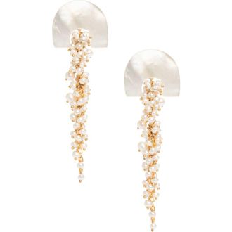 Freya Rose Hakuro Mother of Pearl and Pearl Long Drops in Ivory at Nordstrom
