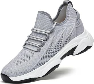 Generic Morenzio Shoes for Men 2.4 /3.1/ 3.9 Alex Boost Your Height Elevator Trainers Taller Increasing Boosting Sneakers Invisible (10cm Gray, Adult, Women, 