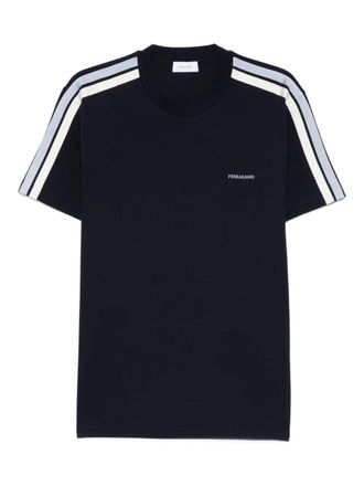 Ferragamo stripe-detail T-shirt - Blue