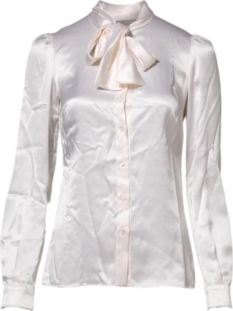 Dolce & Gabbana Blouse met Lange Mouwen - Dames - Overhemden - Wit - 2XS - Overhemden