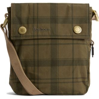 Barbour Transport Tartan Crossbody Bag in Dusky Green Tartan at Nordstrom