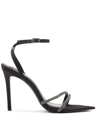 Black Suede Studio Satijnen pumps met kanten afwerking - Zwart