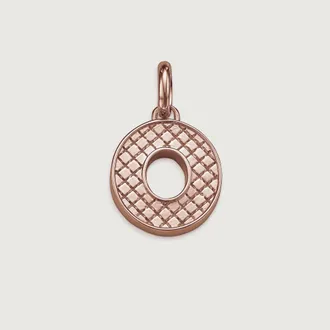 Monica Vinader Alphabet Pendant O, Rose Gold Vermeil on Silver