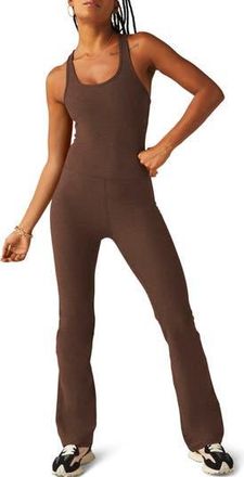 Beyond Yoga All Around Space Dye Flare Leg Jumpsuit in Bold Mocha Heather at Nordstrom Rack, Size X-Small