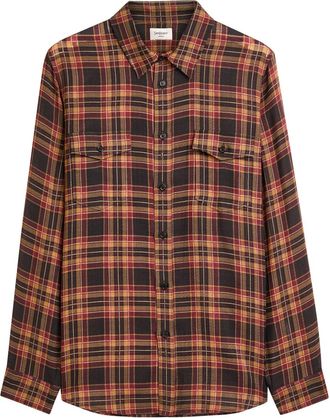 Saint Laurent Plaid Wool Shirt - Multicoloured 1 - S