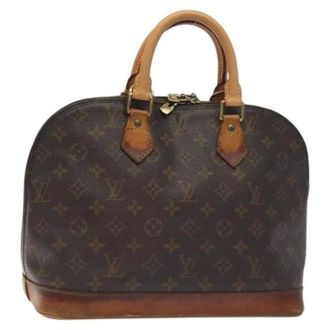 Louis Vuitton Tweedehands Canvas handtassen - Dames - Pre-owned - Bruin - Maat: ONE Size Leer
