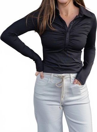 RD Style Jori Shirred Top In Black