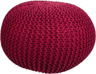 Wanderlust Deco Puff de algod&oacute;n trenzado rojo 45x45x30