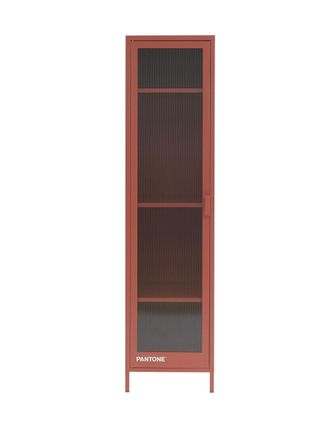 Pantone Armario cristal estriado y puerta metal terracota h180cm