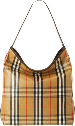 Burberry Highlands Check Canvas & Leather Tote
