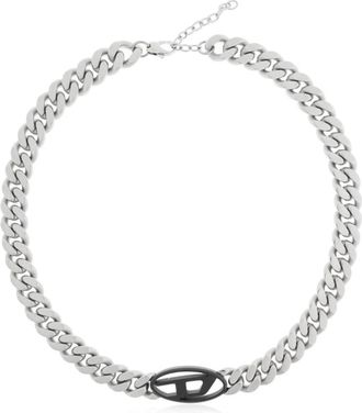 Diesel Tweekleurige roestvrijstalen ketting - Dames - Kettingen - Grijs - ONE Size - Accessoires