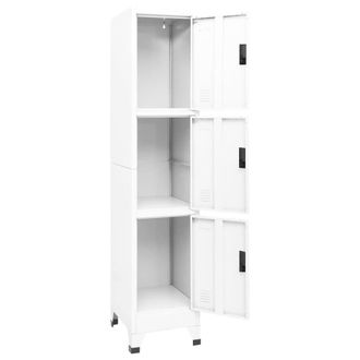 Berkfield Home Locker Cabinet White 38x45x180 cm Steel | Size: 38 x 45 x 180 cm