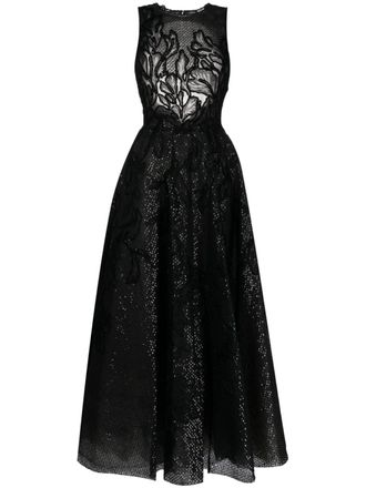 Saiid Kobeisy sequin-detail semi-sheer dress - Nero