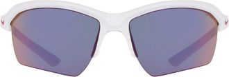 Nike Skylon Ace 70mm Rectangular Sunglasses in White /Infrared Mirror at Nordstrom