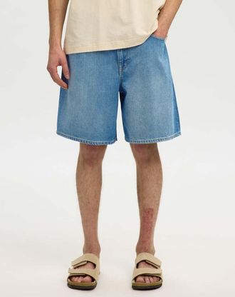 Selected Pantaloncini di jeans blu medio