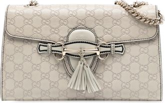 Gucci Pre-owned Womens Medium Guccissima Emily Shoulder Bag - Light Grey Leather - One Size