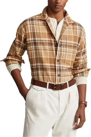 Polo Ralph Lauren Mens Plaid Brushed Cotton Shirt Multiple Colors Clothing > Polo & T-Shirts