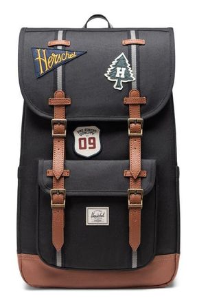 Herschel Little America Patches Backpack in Patches Black at Nordstrom