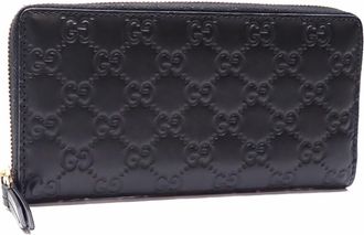 Gucci Black Leather Long Wallet (Bi-Fold) (Pre-Owned)