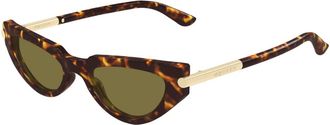 Alexander McQueen Cat Eye Zonnebril - Dames - Zonnebrillen - Bruin - 51 MM - Nylon - Accessoires
