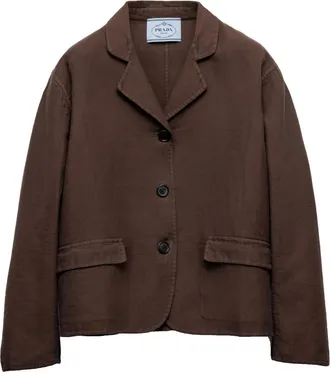 Prada Giacca monopetto in cotone - Marrone